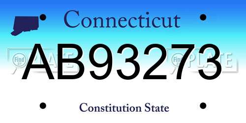 AB93273 Connecticut License Plate