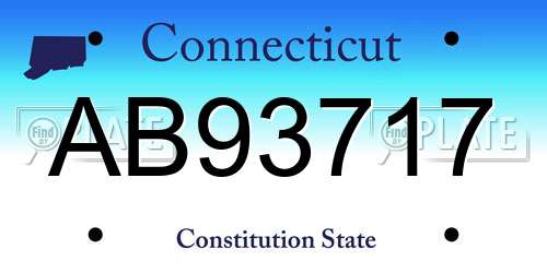 AB93717 Connecticut License Plate