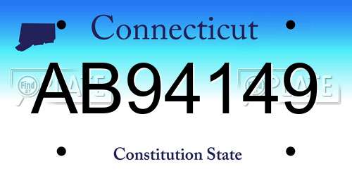 AB94149 Connecticut License Plate