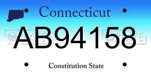 AB94158 Connecticut License Plate
