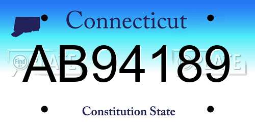 AB94189 Connecticut License Plate