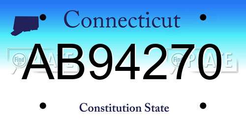 AB94270 Connecticut License Plate