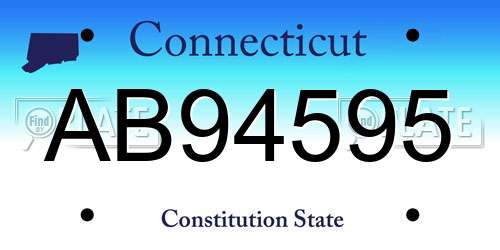 AB94595 Connecticut License Plate