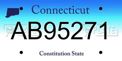AB95271 Connecticut License Plate
