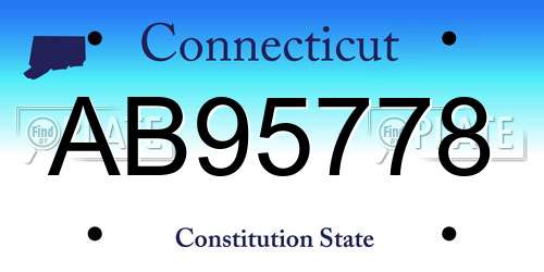 AB95778 Connecticut License Plate