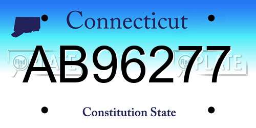 AB96277 Connecticut License Plate