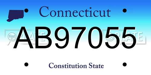 AB97055 Connecticut License Plate