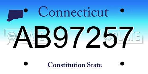 AB97257 Connecticut License Plate