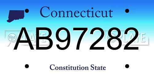 AB97282 Connecticut License Plate