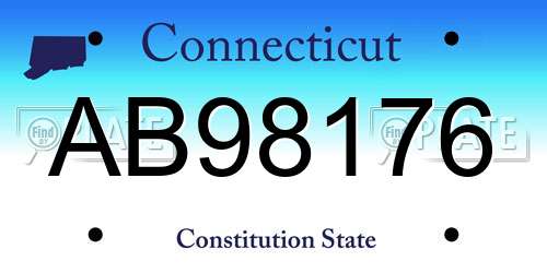 AB98176 Connecticut License Plate