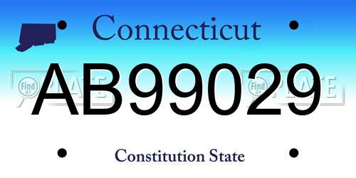 AB99029 Connecticut License Plate