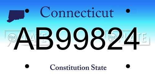 AB99824 Connecticut License Plate