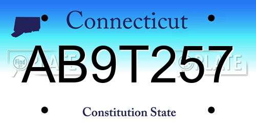 AB9T257 Connecticut License Plate