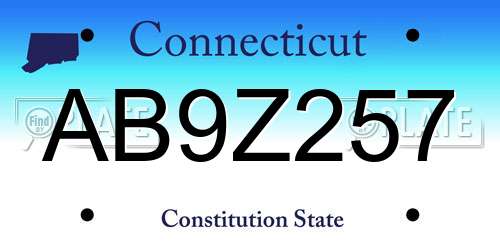 AB9Z257 Connecticut License Plate