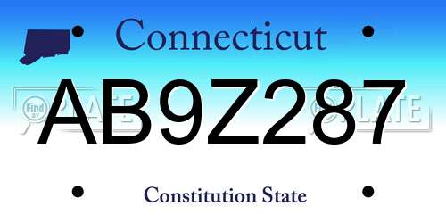 AB9Z287 Connecticut License Plate