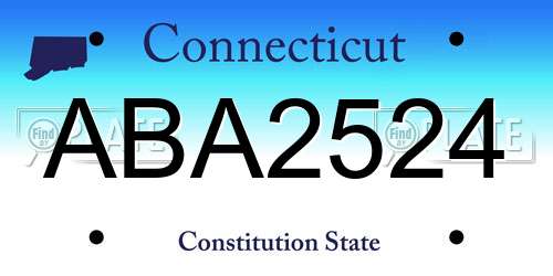 ABA2524 Connecticut License Plate