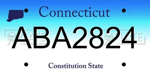 ABA2824 Connecticut License Plate
