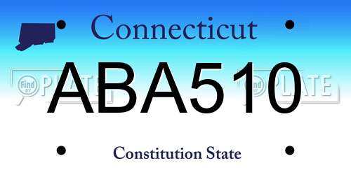 ABA510 Connecticut License Plate