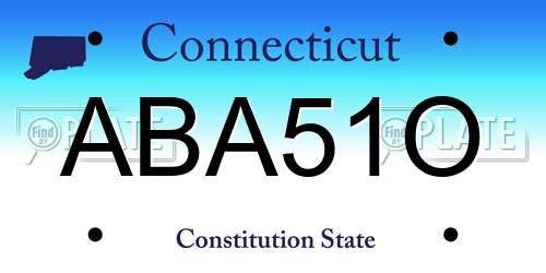 ABA51O Connecticut License Plate