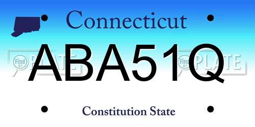 ABA51Q Connecticut License Plate