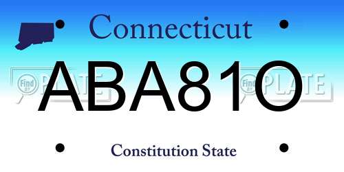 ABA81O Connecticut License Plate