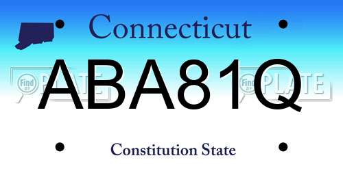 ABA81Q Connecticut License Plate
