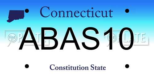 ABAS10 Connecticut License Plate