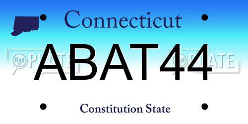 ABAT44 Connecticut License Plate