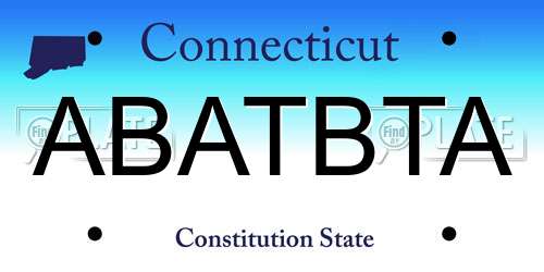 ABATBTA Connecticut License Plate
