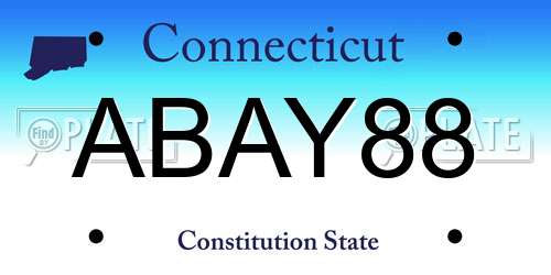 ABAY88 Connecticut License Plate