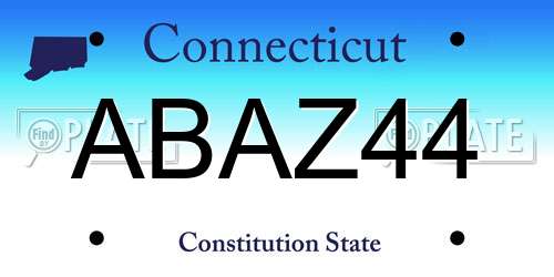 ABAZ44 Connecticut License Plate