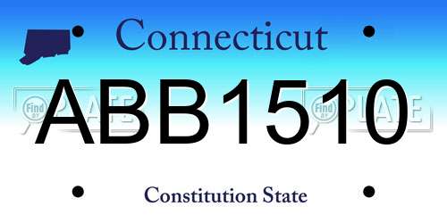 ABB1510 Connecticut License Plate