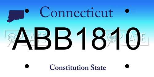 ABB1810 Connecticut License Plate