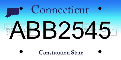 ABB2545 Connecticut License Plate