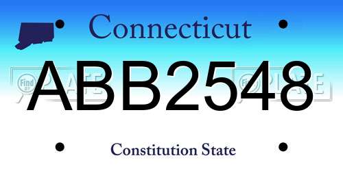 ABB2548 Connecticut License Plate