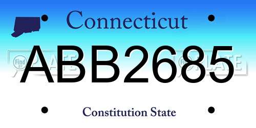ABB2685 Connecticut License Plate