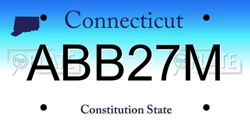 ABB27M Connecticut License Plate
