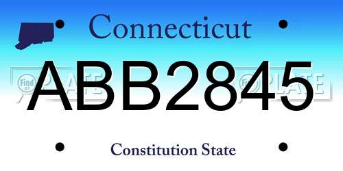 ABB2845 Connecticut License Plate