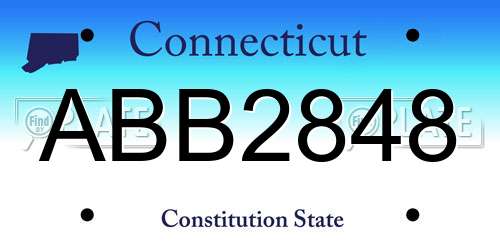 ABB2848 Connecticut License Plate