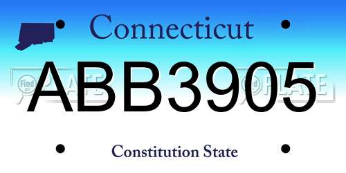 ABB3905 Connecticut License Plate