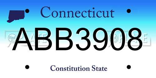 ABB3908 Connecticut License Plate