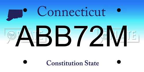 ABB72M Connecticut License Plate