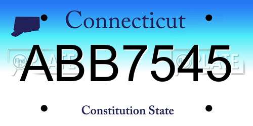 ABB7545 Connecticut License Plate