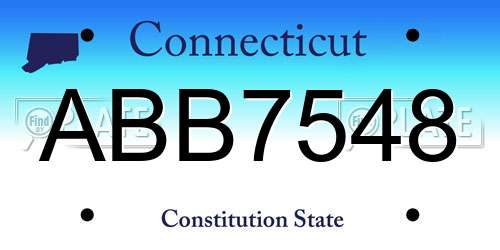 ABB7548 Connecticut License Plate