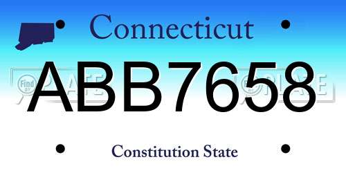 ABB7658 Connecticut License Plate