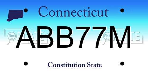 ABB77M Connecticut License Plate