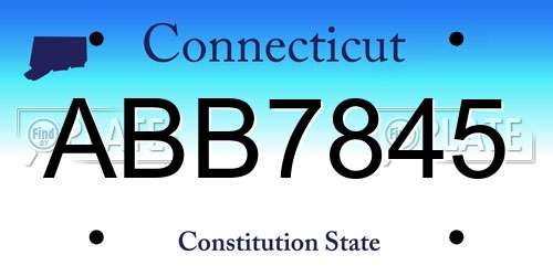 ABB7845 Connecticut License Plate