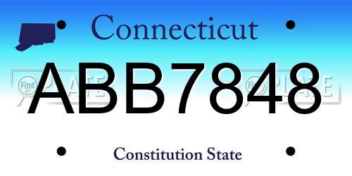 ABB7848 Connecticut License Plate