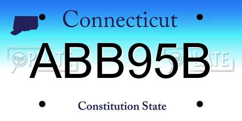 ABB95B Connecticut License Plate
