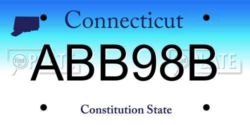 ABB98B Connecticut License Plate